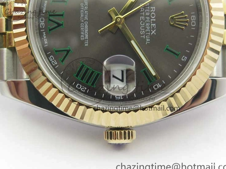 1219 DateJust 41 126333 SS YG Wrapped WWF Best Edition Gray Roman Makers Dial on SS YG Wrapped Jubilee Bracelet A Sporty 3127